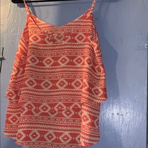 Pink and white tank top